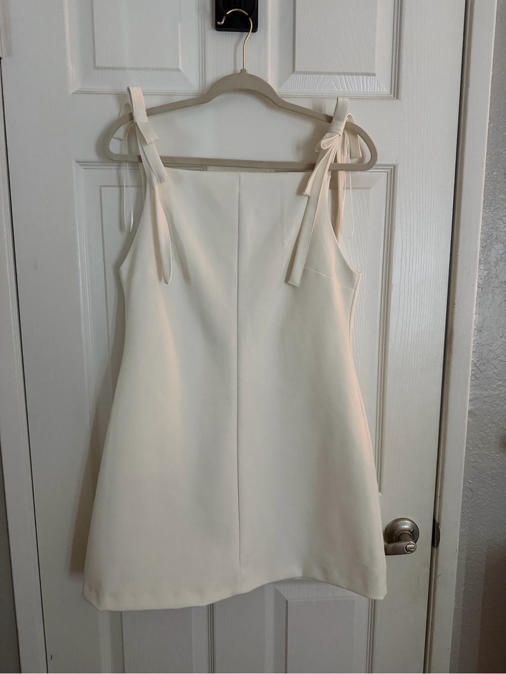 Zara Cream Tie-Shoulder Mini Dress